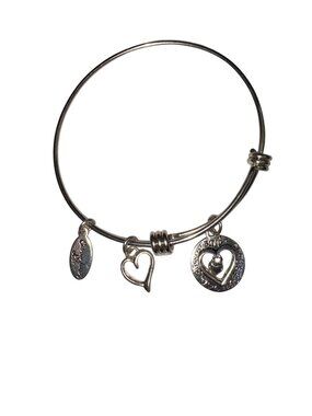 "Extraordinary Life."  Bangle Bracelet 925 Sterling Silver Forever Love